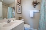 Master bathroom offers soaking tub and walk-in shower